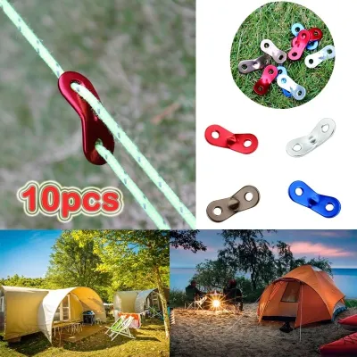 10pcs Camping Accessories Tent Fasteners Wire Tighter Tensioner Rope Wind Stopper Buckle Seil Schnalle