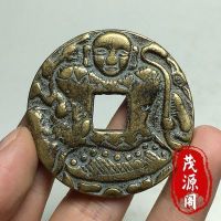 Baolao Big Han Tongbao พระพุทธเหรียญโบราณสี่เหลี่ยมชิ้นส่วนเล็กเหรียญทองแดงหายากเหรียญทองแดงฮั่น