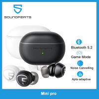 SoundPEATS Mini Pro โหมดเกม QCC3040บลูทูธ5.2 Aptx,อะแดปเตอร์มีโหมดตัดเสียงรบกวนที่ใช้งานได้โหมดโปร่งใสสำหรับการโทรควบคุมระบบสัมผัสหูฟังไร้สาย21ชั่วโมง