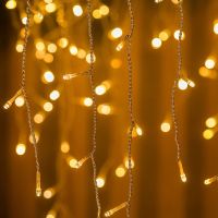 LED Light Curtain 3-12M Blinking Fairy Lights Indoor Outdoor Icicle String Lights Holiday Home Christmas Wedding Decoration