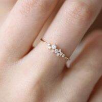 Fashion Dainty Women Finger Ring Gold Sliver Color Rhinestone Crystal Rings Engagement Wedding Jewelry Gift For Girlfriend