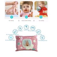 DES ทิชชู่เปียก wipes ทิชชู่ baby  ลัคกี้ สุดคุ้ม 50แผ่น/ห่อ (1แพค มี 6 ห่อ) แผ่นทำความสะอาด กระดาษเปียก