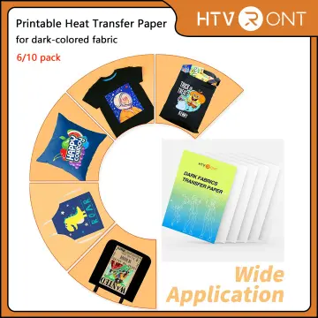 40 Sheets Printable Heat Transfer Paper for Dark Fabrics, Iron-on