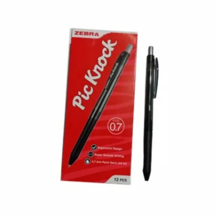Pulpen Zebra / Pen Zebra Pic Knock 0.7mm / Hitam / 1 Box Isi 12 Pcs Lazada Indonesia
