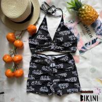 ? SHEIN BIKINI ชุดว่ายน้ำแฟชั่น ชุดว่ายน้ำสีดำ พร้อมส่งจากไทย BLACK SIZE XS L #SHBLK0020