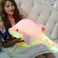 30ซม. 45ซม. 70ซม. เพลงส่องสว่าง Plush ของเล่นที่มีสีสัน Luminous Dolphin ตุ๊กตา Inductive Plush ของเล่น Hot Doll