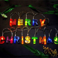 Colorful Happy Birthday Merry Christmas LED Letter Battery Operated String Lights for Indoor Christmas Birthday Decorations