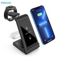 ZZOOI 25W 3 in 1 Wireless Charger Stand Fast Charging Dock Station for Apple Watch 8 7 SE AirPods Pro iPhone 14 13 12 XS X 8 Plus