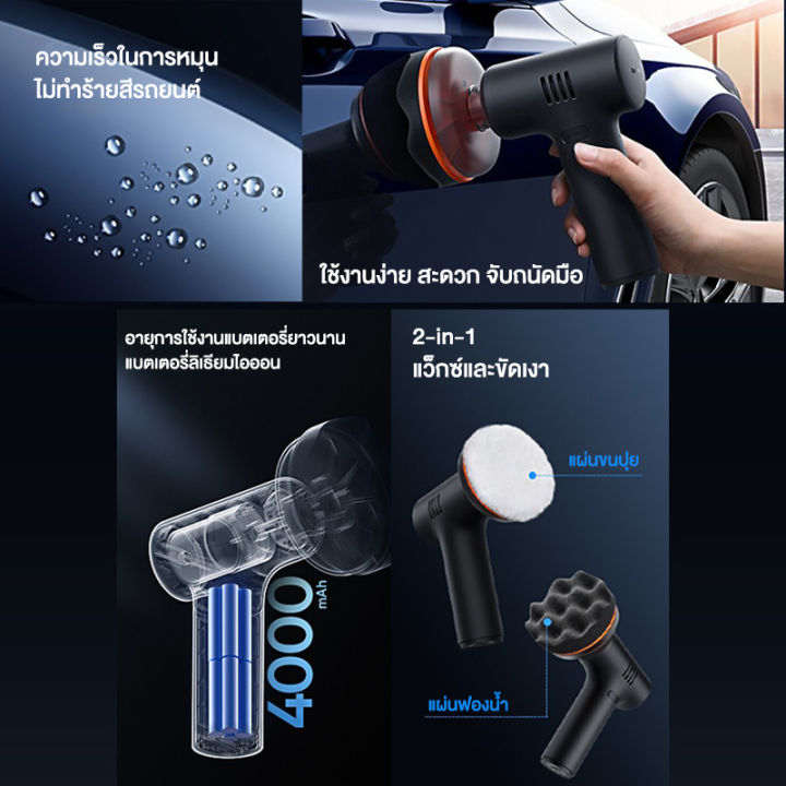 baseus-เครื่องแว็กซ์ไฟฟ้าไร้สาย-เครื่องเคลือบสีไฟองขัดเงา-เครื่องเคลือบเงารถยนต์-เครื่องขัดสีรถไร้สาย-car-polishing-machine-electric-wireless-polisher-3800rpm-สเปรย์เคลือบเงา-น้ำยาเคลือบเงา-น้ำยาล้างร