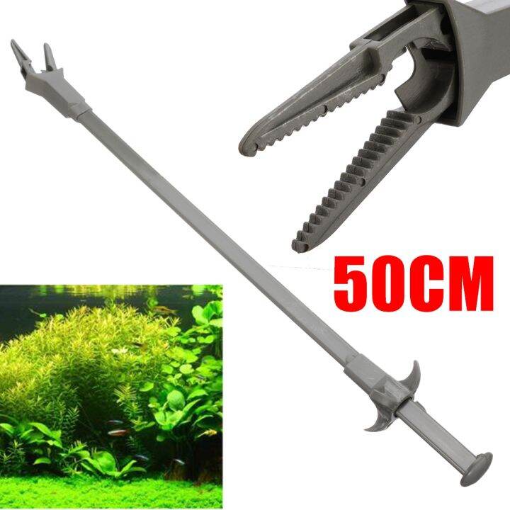50cm Long Fish Tank Plant Pruning Tongs Plastic Water Grass Tweezer