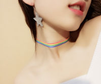 สร้อยคอสายรุ้ง LGBT choker ธงสีรุ้ง LGBTQ+ โชคเกอร์สีรุ้ง โชคเกอร์ชาวLGBT สร้อยสีรุ้ง สร้อยคอLGBT Rainbow