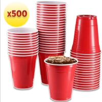 เซต 500 ใบ แก้วแดง RED CUP PARTY 16 oz อเมริกันปาร์ตี้ แก้วปาร์ตี้ แก้วพลาสติก แก้วงานเลี้ยง