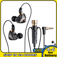 เฮดโฟนแบบเสียบหูหูฟัง KT02 3.5มม. พร้อม Earphone HiFi ไมโครโฟนเบสสำหรับการสตรีมหูฟังคาราโอเกะ