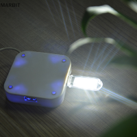 MARBIT พวงกุญแจแบบพกพา USB Power 3 LED สีขาวไฟกลางคืนรูปตัว U โคมไฟ w/ ฝาครอบ