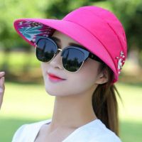 มาใหม่ล่าสุด UV Protection Women ดวงอาทิตย์ชายหาดฤดูร้อนหมวก Pearl Packable กระบังแสงหมวกใหญ่หัวกว้าง Brim หมวกผู้หญิง