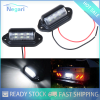 NG Motor✨ COD ✨ Car 1PC กันน้ำ6 LED 12V ป้ายทะเบียนรถยนต์รถบรรทุกรถบรรทุกรถพ่วง Step Lamp