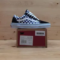blue checkered high top vans