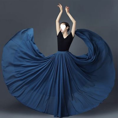 [COD] 720-degree double-layer dance big swing classical practice Xinjiang half-length long performance costume