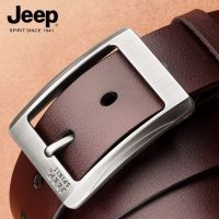 JEEP belt young and middle-aged man pure cowhide leather pin buckle belts joker leisure jeans with male han edition tide --皮带230714✤▧✷