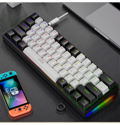 【คีย์บอร์ด 61 คีย์】คีย์บอร์ด   คีบอร์ดblue switch คีย์บอร์ดไทย คีย์บอร์ดสำหรับคอเกมส์ mechanical keyboard แป้นพิมพ์คอม   กดเสียงดังแก๊กๆ Gaming Keyboard  คีย์บอร์ดสำหรับคอเกมส์ เรืองแสง คีย์บอร์ดไทย แป้นคีย์บอร์ด ถูกที่สุดในโลก