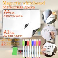A3+A4 Size Magnetic Whiteboard Fridge Stickers Reusable Dry Erase Message Board Schedules Memorandum Announcement Bulletin
