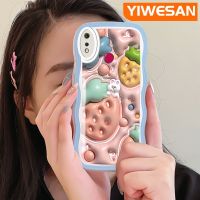 YIWESAN เคสสำหรับ Realme 3 Pro เคส3i Realme ลายการ์ตูนกระต่ายสตรอเบอร์รี่3D แฟชั่นลายคลื่นขอบเคสโทรศัพท์แบบใสสีสันสดใสป้องกันเลนส์กล้องเคสนิ่มโปร่งใสซิลิโคนกล่องกันกระแทก