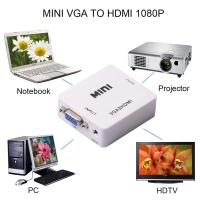 VGA to HDMI อะแดปเตอร์ VGA เป็น HDMI พร้อมระบบเสียงรองรับทรงพลัง USB 1080p VGA2HDMI