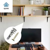 GJURD 10 Sets สกรูในประเภท สกรูขยายแบบเจาะเอง ไม่มีการเจาะรู สังกะสีอัลลอยด์ ปลั๊กเจาะผนังด้วยตัวเอง สกรูเจาะด้วยตนเอง ทนทานสำหรับงานหนัก สกรูผนังโลหะ แผ่นกระดานยิปซั่มบอร์ด