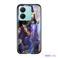 Volans เกม Vivo Y36 Y36 5G สุดหรูสำหรับเกมมือถือ MLBB เคสมือถือเกมมือถือสำหรับเด็กผู้ชายกระจกนิรภัยมันวาวด้านหลังมือถือปังปังเคสโทรศัพท์