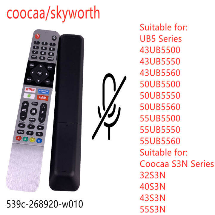 เสียงใหม่-coocaa-skyworth-ai-รีโมทคอนโทรลสำหรับ-hs-8902-539c-268901-w000-539c-268920-w010-55ub7500-32s3n-65ub7500-43ub5500-43ub5550-43ub5560-50ub5500-50ub5550-50ub5560-55ub5500-55ub5550-netflix-google