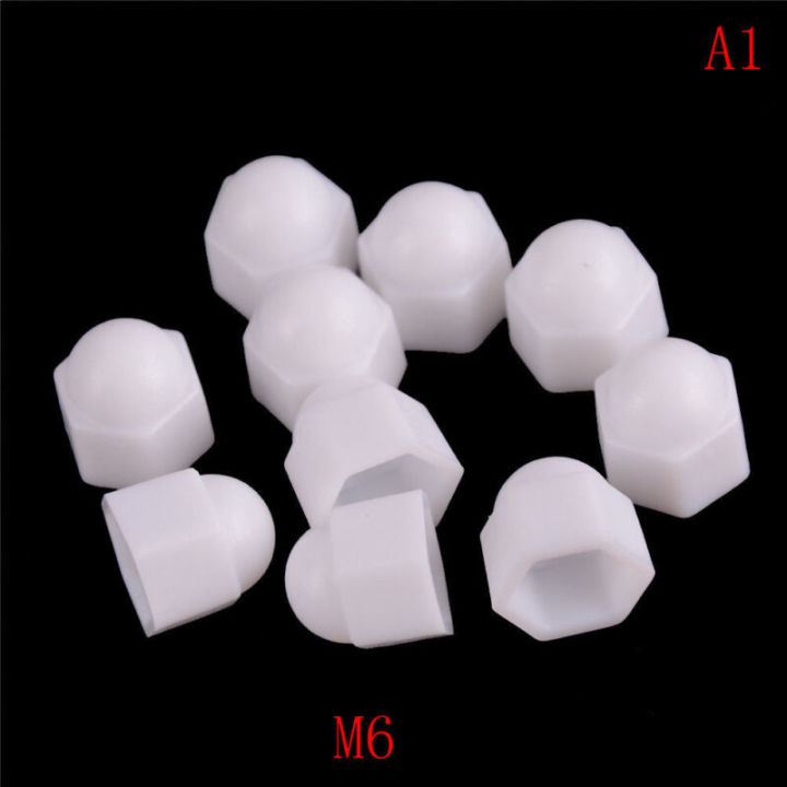 m6-m8-m10-m12-white-dome-screw-nut-protective-cap-cover-hex-hexagon