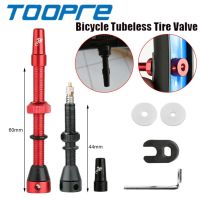 TOOPRE 2PCS Bicycle Tubeless Presta Valve Stem 44mm/66mm F/V Brass Core Presta Valve Stem Kit for Mountain/RTOOPREd Bike