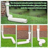 Rain Gutter Downspout Extensions, Flexible Drain Downspout Extender Extendable From 21 to 60 Inches, Screws