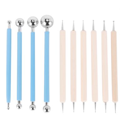 10 Piece Dotting Tools Ball Styluses for Mandala Rock Painting, Pottery Clay Craft, Embossing Art