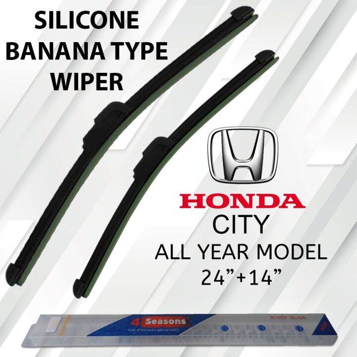 ♔Honda Silicone Wiper Blade Banana Type SetPair For All Year Model CITY ...