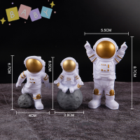 FactoryOutlete?Cheap? 3pcs astronaut figurines ประติมากรรมพลาสติกที่ทันสมัย Home Decor เครื่องประดับประดับตาราง cosmonaut รูปบ้านตกแต่ง