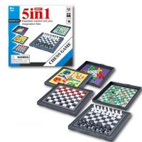 5 In 1 Chessmen หมากฮอสเกมกระดานแม่เหล็ก Flying Chess Kids Classic Flight Puzzle Game Set For Friend Children Gift