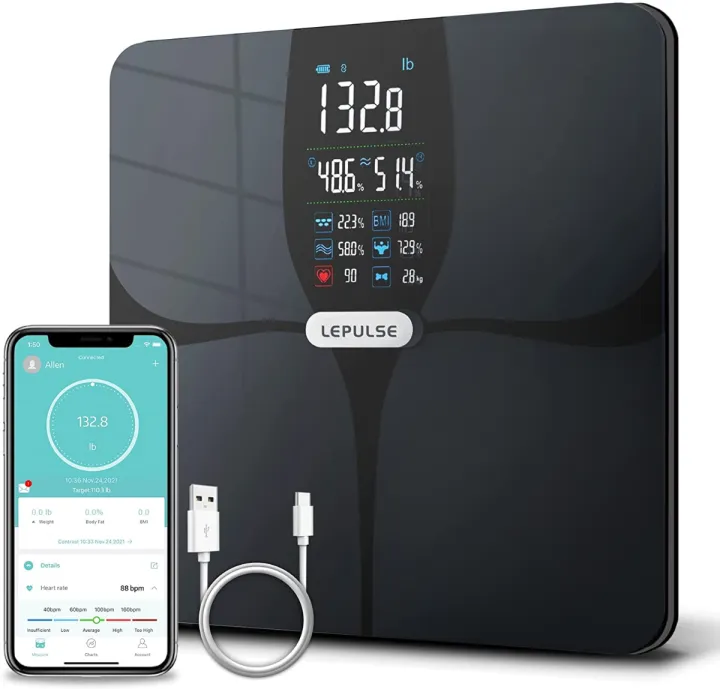 Lepulse Scales for Body Weight and Fat, Lescale F6 Large Display Weight ...