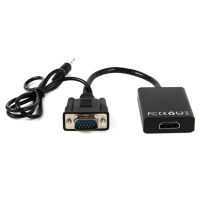 Xiaodage? อะแดปเตอร์ที่เข้ากันได้กับ VGA HDMI พร้อมสายสัญญาณเสียงสำหรับคอมพิวเตอร์ตัวผู้ไปยังตัวเมียตัวแปลงคอมพิวเตอร์ไปยังทีวีพร้อมการเชื่อมต่อเสียง