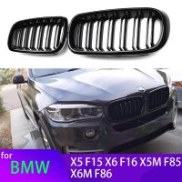 2Pcs Car Style Gloss Black Front Kidney Double Slat Grill Grille for BMW X5 F15 X6 F16 X5M F85 X6M F86 Car Accessories