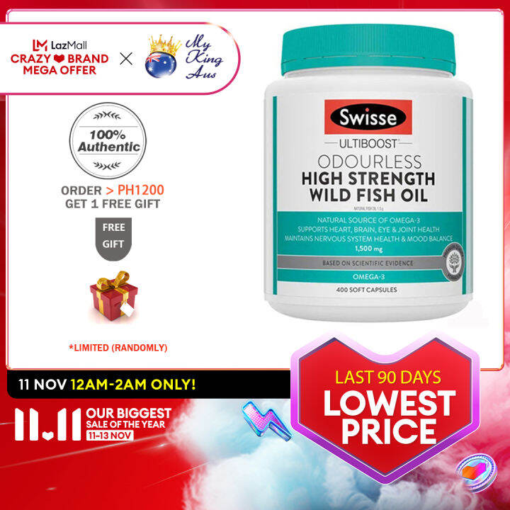 Swisse Ultiboost Odourless High Strength Wild Fish Oil 1500mg 400