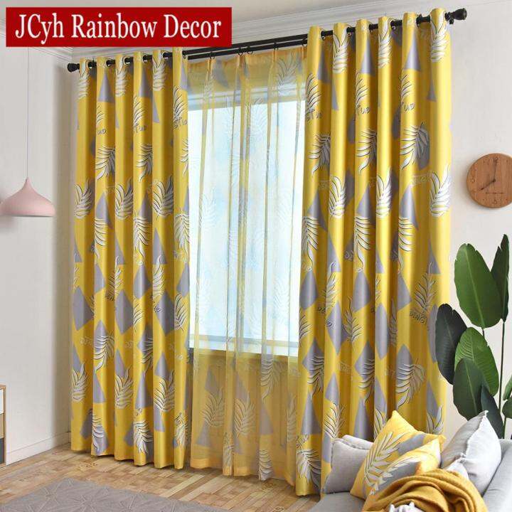 ins-printed-leaves-curtains-for-living-room-modern-bedroom-window-treatments-curtains-drapes-plant-tend-blind-cortinas