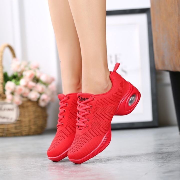 ready-stock-รองเท้าเต้นรำกีฬาคุณลักษณะ-modern-dance-jazz-shoes-soft-outsole-breath-sneakers-for-woman