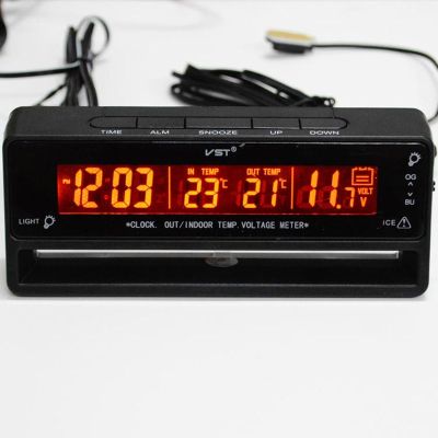 3 in 1 Car LCD Clip-on Digital Clock Watch Auto Clock for Ornament Interior Digital LCD Monitor Display