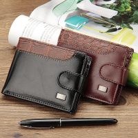 （Layor wallet） ใหม่ผู้ชายกระเป๋าสตางค์เย็บปะติดปะต่อกันหนังสั้นชายกระเป๋าเหรียญกระเป๋าผู้ถือบัตรยี่ห้อพับกระเป๋าสตางค์ผู้ชายกระเป๋าเงินคลัทช์