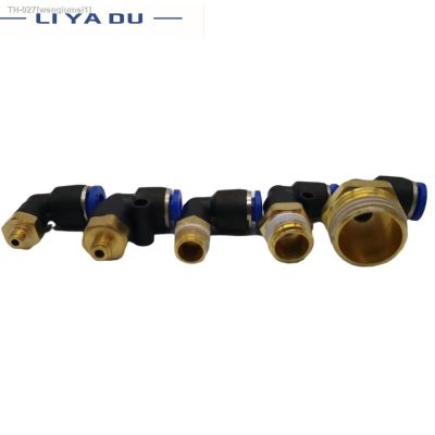 ❈◊ 10pcs Pneumatic connector L Shape PL 4/6/8/10/12mm Hose Tube M5 6 1/8 1/4 3/8 1/2 BSPT Thread Air Elbow quick coupling Fitting
