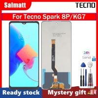 Salmatt หน้าจอแท้สำหรับ Tecno Spark 8P/KG7จอแสดงผล LCD แบบสัมผัสหน้าจอ Digitizer แทนการประกอบสำหรับ Tecno Spark 8P/KG7พร้อมกรอบตรงกลางสำหรับ KG7 Tecno Spark 8P