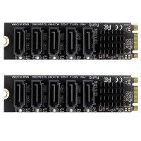 2X M.2 NGFF B-Key SATA Change 5 Port Expansion Card 6Gbps Expansion Card JMB585 Chipset