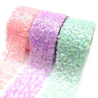 681012ซม. 10หลา Glitter Tulle Sequins ตาข่าย Candy สี Rainbow Baking เค้ก Topper Tutu DIY งานแต่งงานวันเกิดชุดเครื่องประดับ