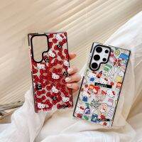 เคสโทรศัพท์ชอปปิ้งรูปการ์ตูนเฮลโลคิตตี้น่ารักสำหรับ Samsung S23Ultra S23Plus S22Ultra S22Plus โทรศัพท์นิ่มด้านหลังเคส Galaxy S21Ultra เคสโทรศัพท์ S21Plus สำหรับ S23 S22 S21เคสห่อหุ้มพิเศษ